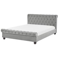 Cama Doble Tapizada 160 X 200 Cm con Cabecero Estilo Glam