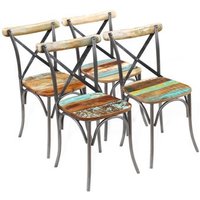 Rogal Sillas de Comedor Madera Maciza Reciclada (4 Unidades)