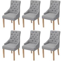 Sillas de Comedor Rogal Tela Gris Claro (Set de 6)