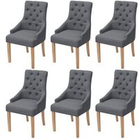 Rogal Sillas de Comedor de Tela Gris Oscuro (6 Unidades)