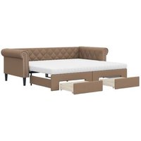 Sofá cama nido con cajones de cuero sintético 90x200 cm Vidaxl