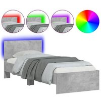 Estructura de Cama Cabecero con Luces LED Hormigón 75x190 cm Vidaxl