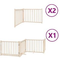 Puerta para Perros Plegable 8 Paneles Madera de Álamo Vidaxl