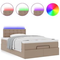 Estructura de Cama Otomana con Colchón Capuchino de Cuero Sintético Vidaxl