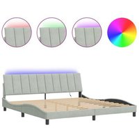 Estructura de Cama con Luces LED y Terciopelo 200x200 cm Vidaxl