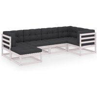 Muebles de jardín de 6 piezas con cojines de pino macizo - Vidaxl