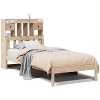 Cama con Estantería de Madera Maciza de Pino 75x190 cm V1123