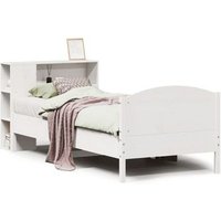 Cama con Estantería de Madera Maciza 90x200 Cm