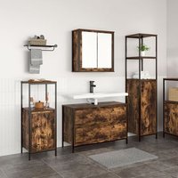 Conjunto de Muebles de Baño de 3 Piezas en Roble Ahumado