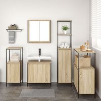 Conjunto De Muebles De Baño 5 Piezas Madera Roble Sonoma