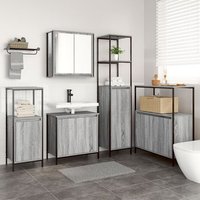Conjunto De Muebles De Baño De 5 Piezas En Madera Gris Sonoma