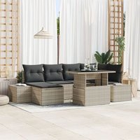 Conjunto Sofá de Jardín 7 piezas con cojines V3328 Poliratán