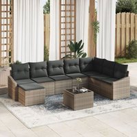 Conjunto de Sofá de Jardín 8 Piezas Ratán Sintético