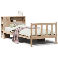 Cama con estantería de madera maciza de pino 90x200 cm V4675