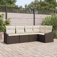 Conjunto de Sofás de Jardín de 5 Piezas Ratán