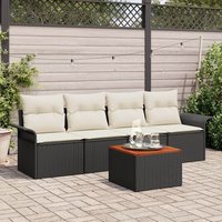 Juego de Sofás de Jardín de 5 Piezas con Cojines (Poliratán/Acacia)