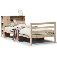 Cama con Estantería sin Colchón de Madera Maciza de Pino 90x200 cm