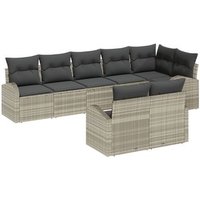 Juego de Sofá de Jardín 9 piezas con cojines, Poliratán V6880 Unico