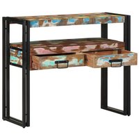 Mesas Auxiliares de Madera y Metal 90x33x75 Cm