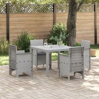 Juego de comedor de jardín 5 piezas con cojines Poliratán V5021