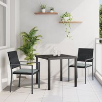 Conjunto de Comedor de Jardín de 3 Piezas de Poliratán
