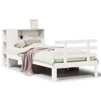 Cama con estantería sin colchón de madera maciza 90x200 cm V5213