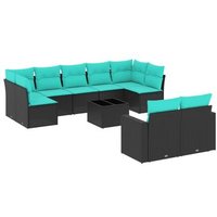 Set de Sofás de Jardín 10 Piezas de Ratán Sintético