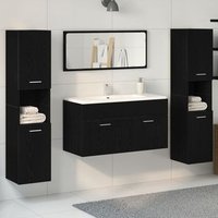Conjunto de Muebles de Baño Roble Negro