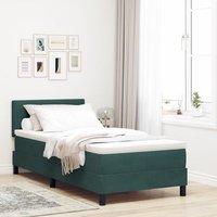 Cama Box Spring Con Colchón 90x200 Cm Terciopelo V1965 Unico