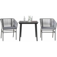 Juego de 3 cojines de ratán sintético para comedor de jardín