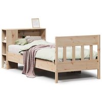 Cama con estantería sin colchón de madera maciza de pino 90x190 cm V9907