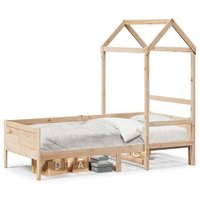 Sofá cama con techo de madera maciza de pino 80x200 cm