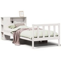 Cama con estantería sin colchón de madera maciza de pino 90x190 cm