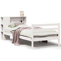 Cama con estantería de madera maciza 90x200 cm V6631 (sin colchón)