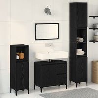 Conjunto de Muebles de Baño de 3 Piezas - Roble Negro