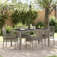 Set de Comedor de Jardín de 5 Piezas de Poliratán