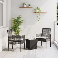Conjunto Bistro De Jardín De Ratán Sintético Negro