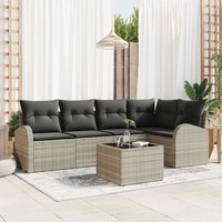 Conjunto de Sofá de Jardín de 6 Piezas con Cojines