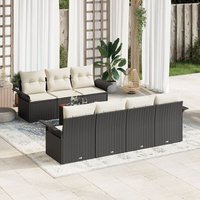 Conjunto Sofá de Jardín 8 piezas Rattan Acacia V3993