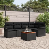 Juego de Sofá de Jardín de 6 Piezas Poliratán V4457