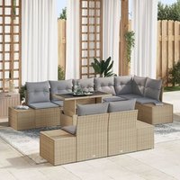 Conjunto de sofá de jardín set de 9 piezas ratan V3205 Unico