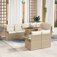 Conjunto De Comedor De Jardín Rattan Acacia V4646