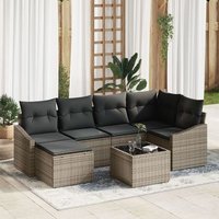 Conjunto de Comedor de Jardín de Rattan de 7 Piezas