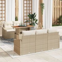 Conjunto de Sofá de Jardín de Ratán Beige V7172