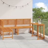 Conjunto de Bistro de Jardín de 3 piezas en Madera Sólida de Acacia V2041