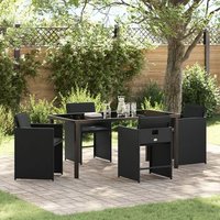 Conjunto de comedor de jardín de 5 piezas con cojines V8983