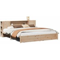 Cama con estantería sin colchón, madera maciza de pino, 180x200 cm, V1529