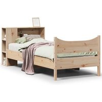 Estructura de cama sin colchón de madera maciza de pino 90x190 cm V1078