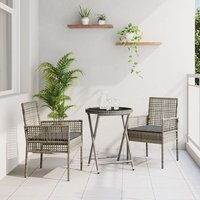 Conjunto de Bistro de Jardín de 3 Piezas Gris