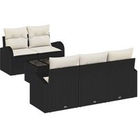 Conjunto Sofá de Jardín 6 Piezas con Cojines Ratán Sintético V5036